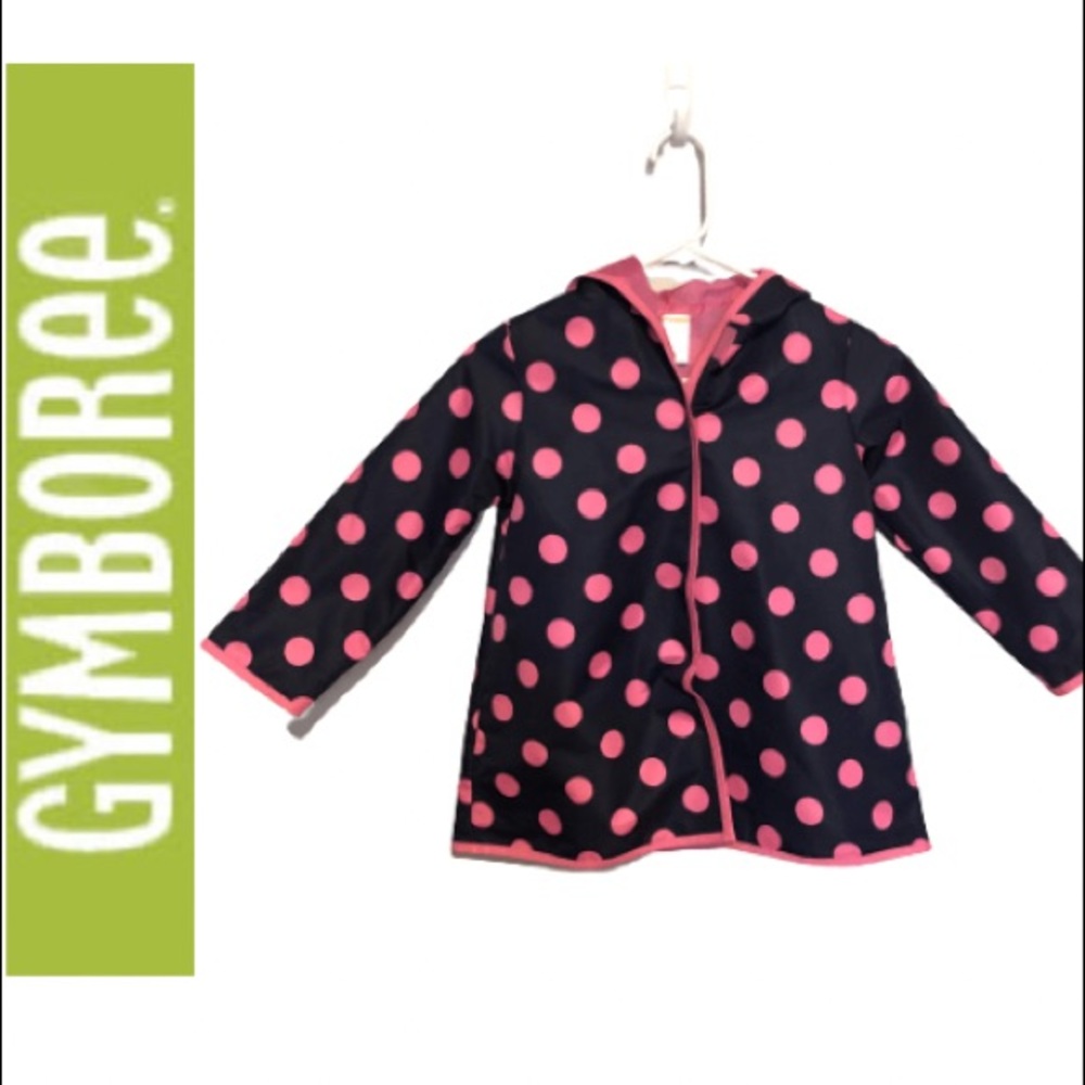 Gymboree Girls Rain Jacket Polka Dot 5/6G